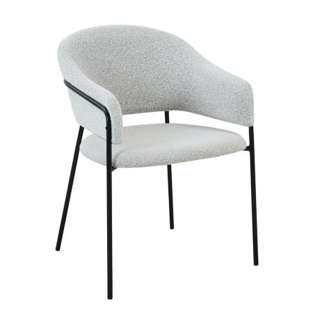 Scaune in Stil Contemporan - Set 2 scaune Connect albe, boucle elegant, picioare negre, stil contemporan sofisticat