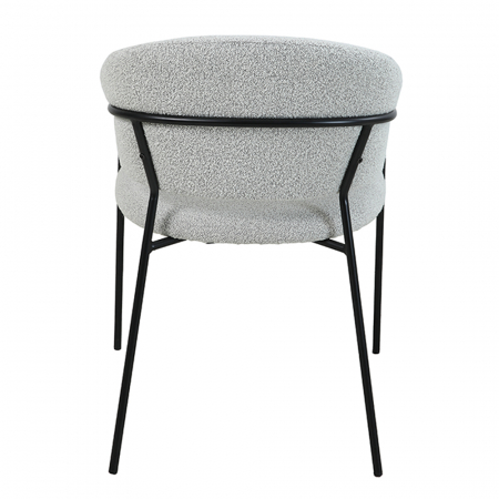 Set 2 scaune Connect albe, boucle elegant, picioare negre, stil contemporan sofisticat [4]