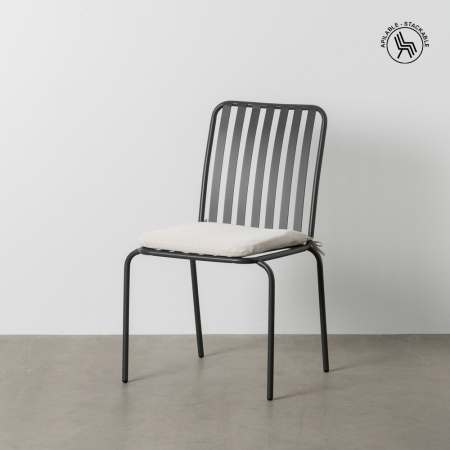 Scaune Stivuibile - Set scaune antracit otel|Scaune moderne pentru spatii exterioare