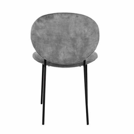 Set 2 scaune Beetle argintii, catifea luxoasă, picioare metalice negre, stil glam modern [4]