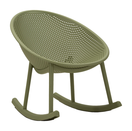 Mobilier - Set 2 scaune balansoar terasa plastic verde perforat 66x88x80 cm