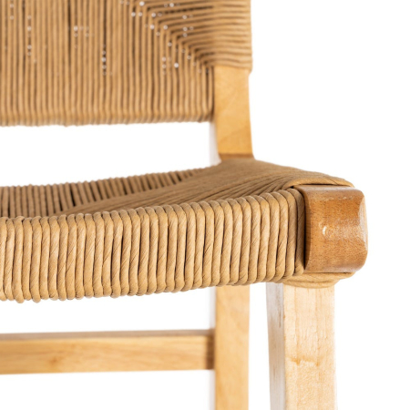 Scaune bar lemn natural cu împletitură din sfoară de hârtie – set 2 [7]