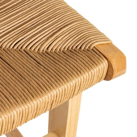 Scaune bar lemn natural cu împletitură din sfoară de hârtie – set 2 [9]