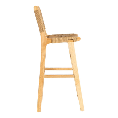 Scaune bar lemn natural cu împletitură din sfoară de hârtie – set 2 [3]