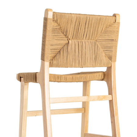Scaune bar lemn natural cu împletitură din sfoară de hârtie – set 2 [5]