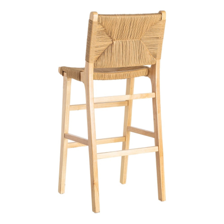 Scaune bar lemn natural cu împletitură din sfoară de hârtie – set 2 [4]