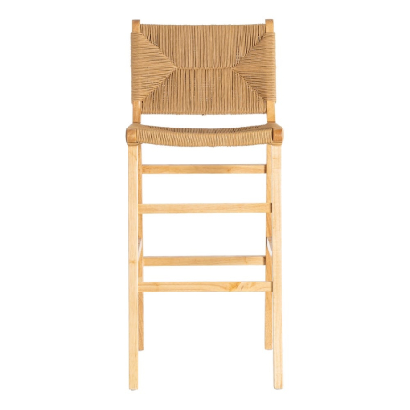 Scaune bar lemn natural cu împletitură din sfoară de hârtie – set 2 [2]