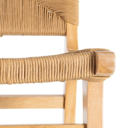 Scaune bar lemn natural cu șezut și spătar împletite – set 2 [7]