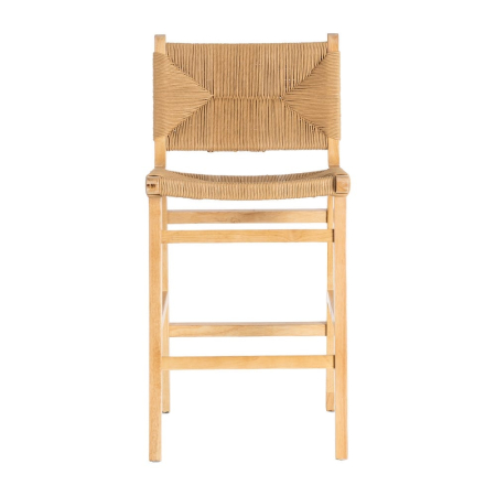 Scaune bar lemn natural cu șezut și spătar împletite – set 2 [2]