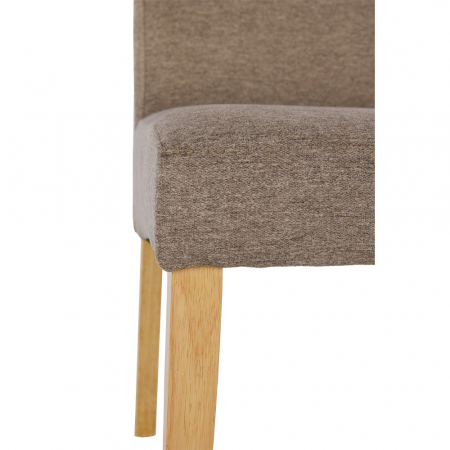 Set 2 scaune bej Bridge cu chenille și lemn de pin natural [6]