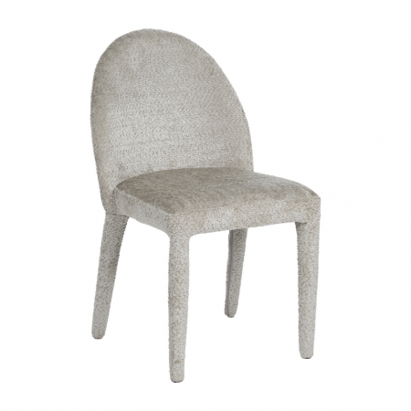 Scaun boucle bej cu formă sculpturală – CreativDeco [1]