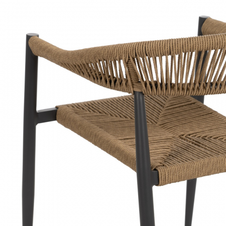 Set scaune bej-gri polietilena si aluminiu|Scaune moderne pentru spatii exterioare [9]