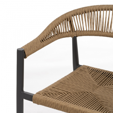 Set scaune bej-gri polietilena si aluminiu|Scaune moderne pentru spatii exterioare [5]