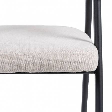 Set scaune crem stofa si metal|Scaune elegante pentru interioare rafinate [5]