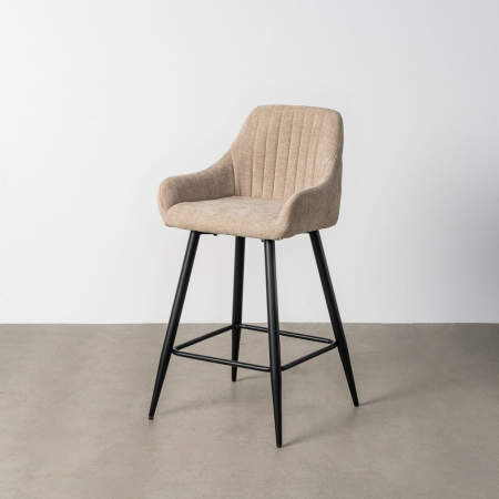 Set 2 scaune bar bej HoReCa stofă metal EN16139 [10]