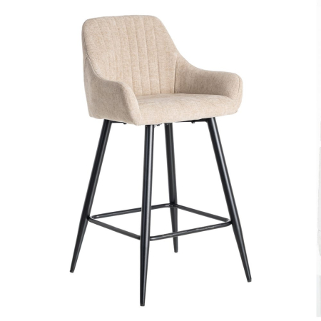 Set 2 scaune bar bej HoReCa stofă metal EN16139 [1]