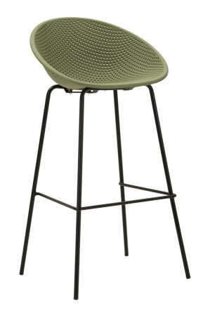 Mobilier - Set 2 scaune de bar plastic verde metal negru 50x50x98 cm