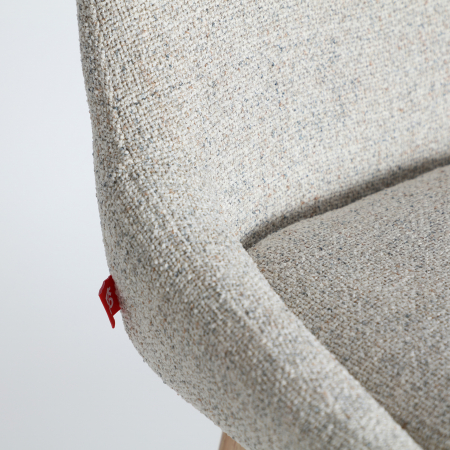 Set 2 scaune de bar rotative din lemn și textil bej – stil nordic cu accente calde [1]