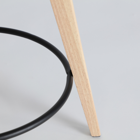 Set 2 scaune de bar rotative din lemn și textil bej – stil nordic cu accente calde [4]