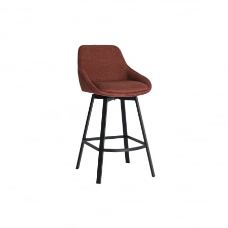 Scaune in Stil Contemporan - Set 2 scaune de bar rotative din oțel și textil roșu închis – stil industrial modern