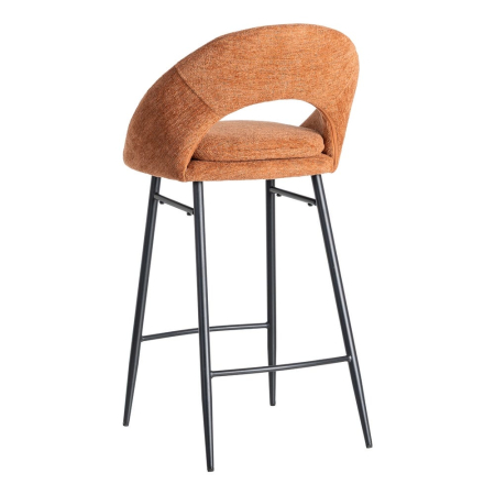 Set de 2 scaune de bar teracotă din stofă pentru dining și HORECA [6]