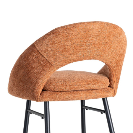 Set de 2 scaune de bar teracotă din stofă pentru dining și HORECA [7]