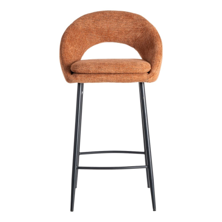 Set de 2 scaune de bar teracotă din stofă pentru dining și HORECA [4]