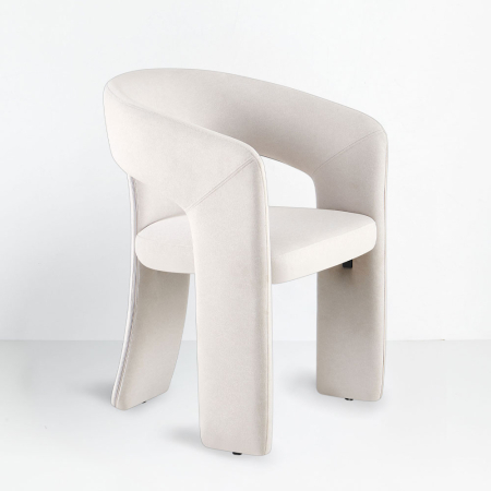 Scaune in Stil Contemporan - Set de 2 scaune de dining din catifea crem