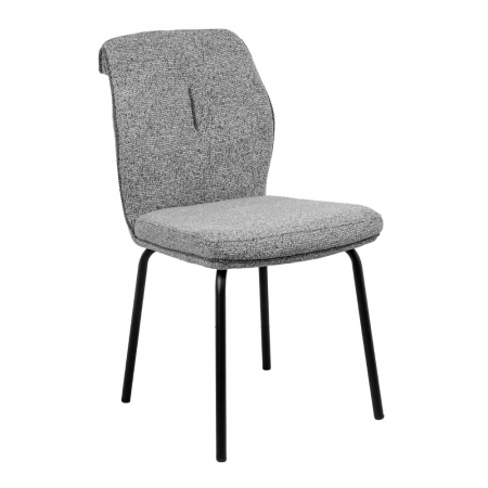 Set de 2 scaune Kobi gri deschis cu structură metalică – vedere laterală [1]