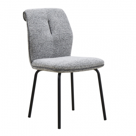 Scaune - Set de 2 scaune Kobi gri deschis cu structură metalică – vedere laterală
