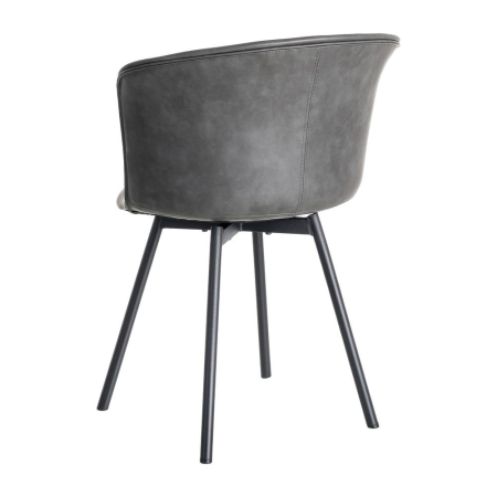 Set 2 scaune dining gri antracit piele ecologică HoReCa [4]