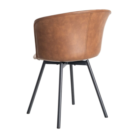 Set 2 scaune dining maro piele ecologică metal HoReCa [4]