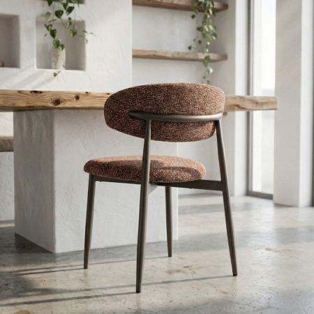 Scaune Dining - Set de scaune de dining tapițate cu structură metalică