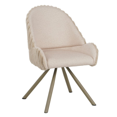 Scaune - Set 2 scaune dining crem cu picioare conice