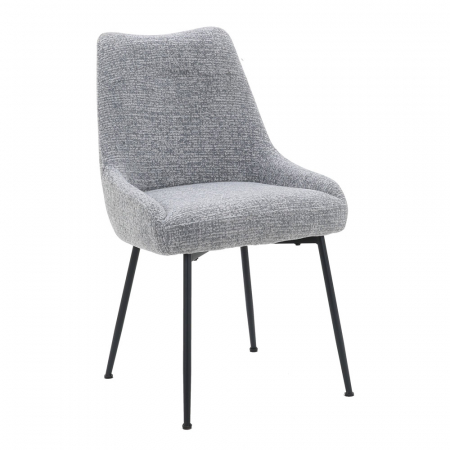 Scaune - Set de 2 scaune de dining cu aspect minimalist și finisaj textil gri – elegante, rezistente și versatile