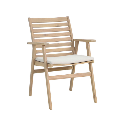 MEGA PROMOTII - Set 2 scaune din lemn de acacia cu pernă albă