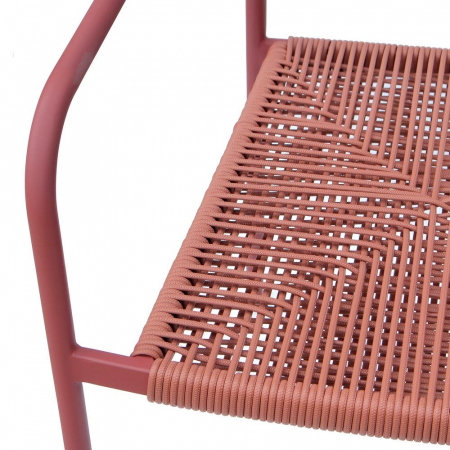 Set de 2 scaune Moshi paprika otel vopsit rosu sezut impletit sintetic exterior stivuibil [4]