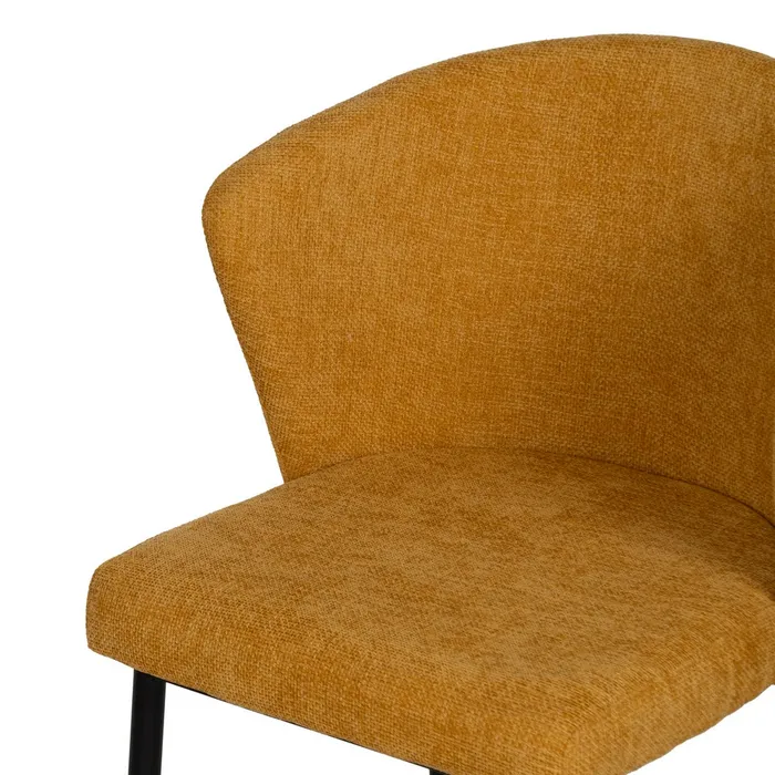 Scaune galbene cu design curbat și tapițerie texturată – set 2 bucăți [5]