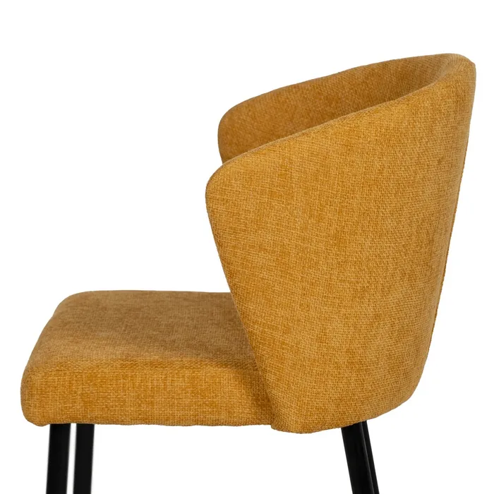 Scaune galbene cu design curbat și tapițerie texturată – set 2 bucăți [6]