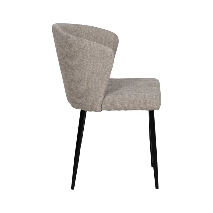 Scaune gri deschis tapițate cu design curbat – set 2 bucăți, moderne [2]