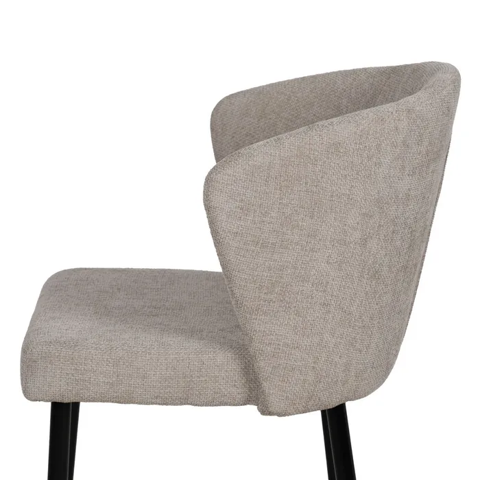 Scaune gri deschis tapițate cu design curbat – set 2 bucăți, moderne [6]
