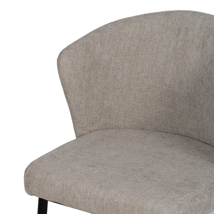 Scaune gri deschis tapițate cu design curbat – set 2 bucăți, moderne [5]