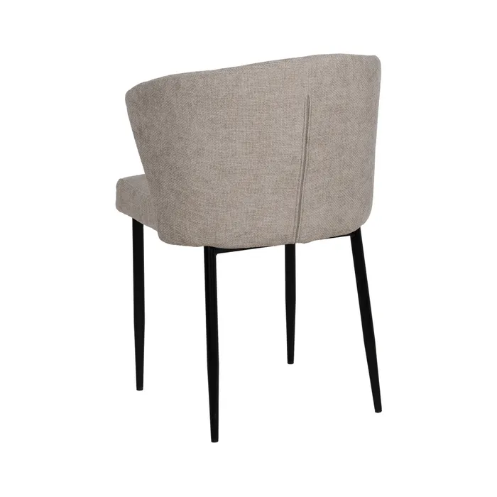 Scaune gri deschis tapițate cu design curbat – set 2 bucăți, moderne [3]