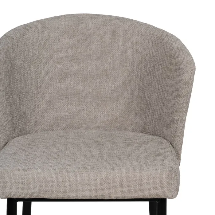Scaune gri deschis tapițate cu design curbat – set 2 bucăți, moderne [4]