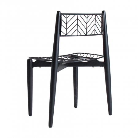 Scaune Art Deco metal negru|Set 2 scaune elegante dining [5]