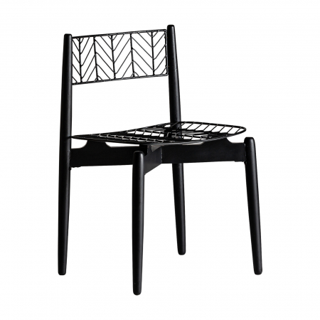 Scaune HORECA - Scaune Art Deco metal negru|Set 2 scaune elegante dining