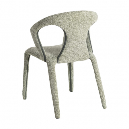 Set de 2 scaune din stofă verde marmorat cu cadru metalic [4]