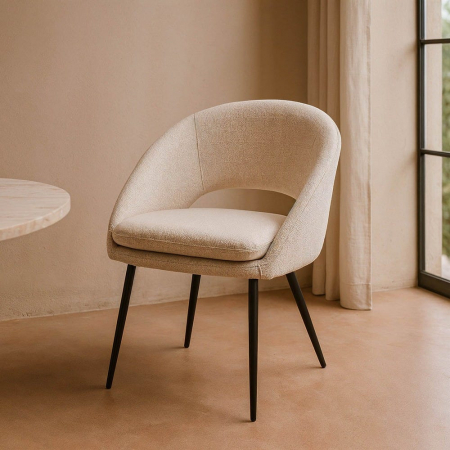 Scaune - scaune-dining-crem-stofa-stil-minimalist