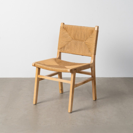 Colectia noua - Scaune dining lemn natural cu șezut împletit – set 2