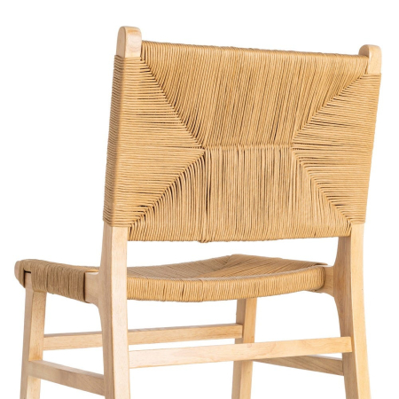 Scaune dining lemn natural cu șezut împletit – set 2 [5]